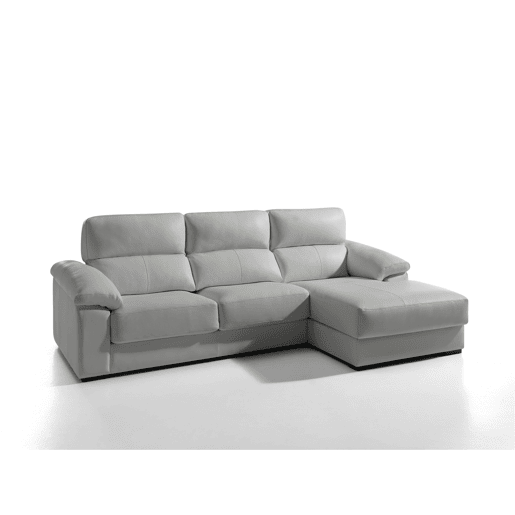 Chaise longue pele WILLY dereita 4 lugares cinza