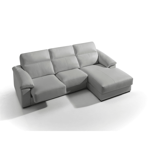 Chaise longue pele WILLY dereita 4 lugares cinza