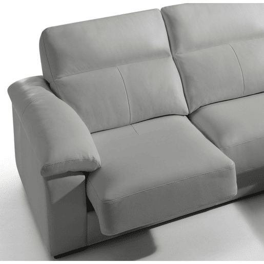 Chaise longue pele WILLY dereita 4 lugares cinza