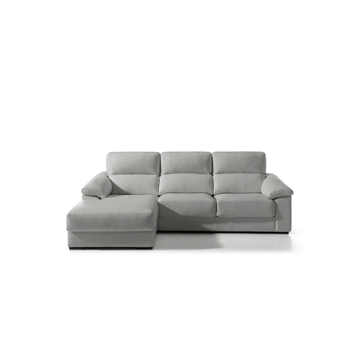 Chaise longue pele WILLY esquerda 4 lugares cinza