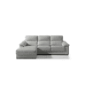 Chaise longue pele WILLY esquerda 4 lugares cinza