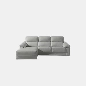 Chaise longue pele WILLY esquerda 4 lugares cinza