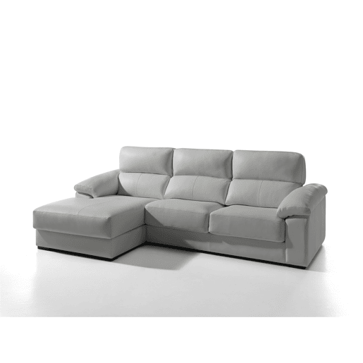 Chaise longue pele WILLY esquerda 4 lugares cinza