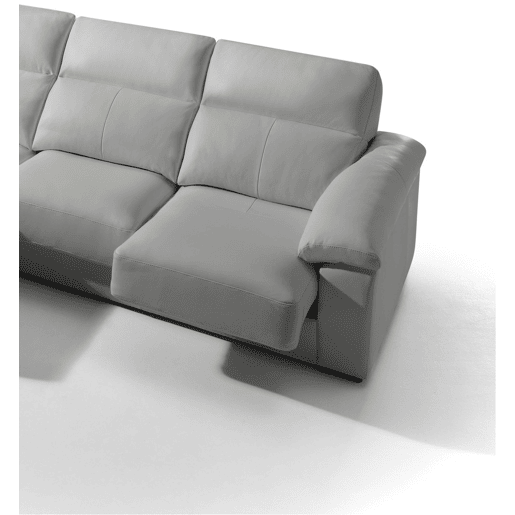 Chaise longue pele WILLY esquerda 4 lugares cinza