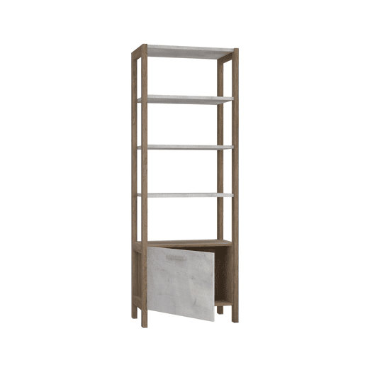 Estante VERONA com 4 aberturas e una porta branco e madeira