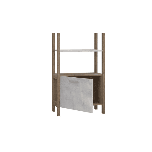 Estante VERONA com 4 aberturas e una porta branco e madeira