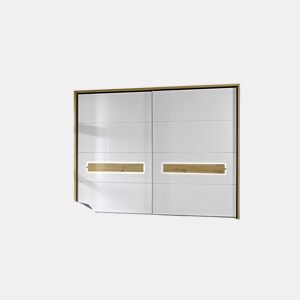 Roupeiro OLINDA 209x216cm portas de correr con LED branco brilho