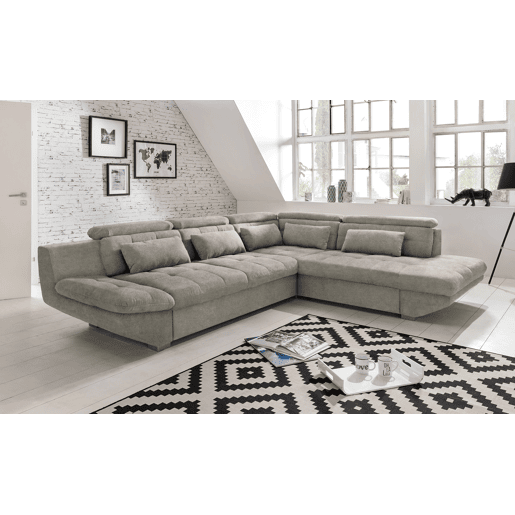 Sofá de canto com cama ETERNITY dereita 5 lugares vison