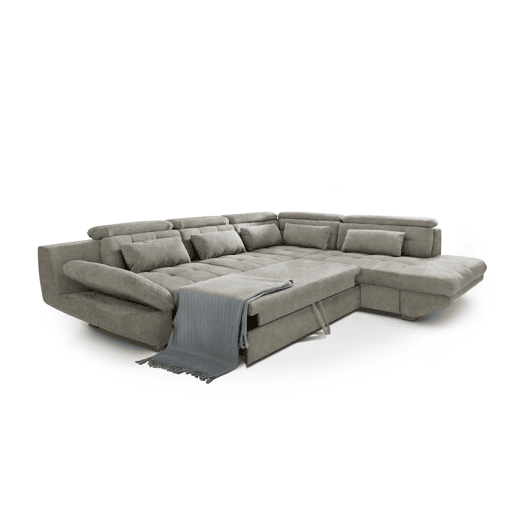 Sofá de canto com cama ETERNITY dereita 5 lugares vison