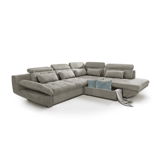 Sofá de canto com cama ETERNITY dereita 5 lugares vison