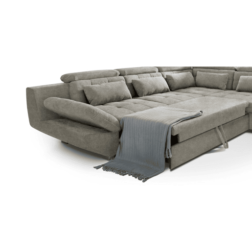 Sofá de canto com cama ETERNITY dereita 5 lugares vison