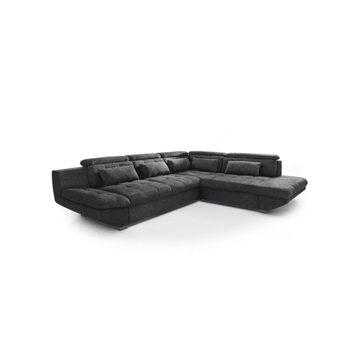 Sofá de canto com cama ETERNITY dereita 5 lugares antracite