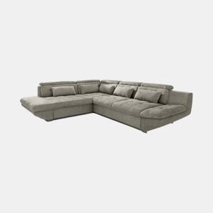 Sofá de canto com cama ETERNITY esquerda 5 lugares vison