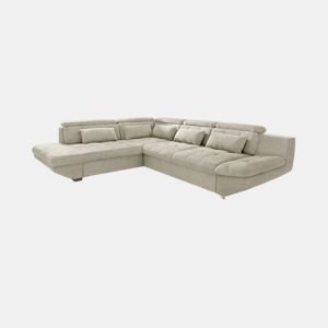 Sofá de canto com cama ETERNITY esquerda 5 lugares bege