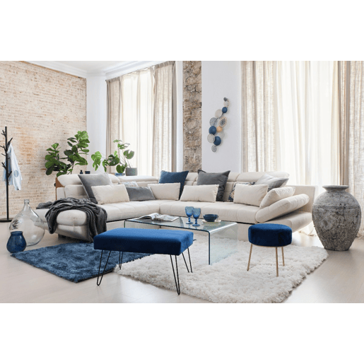 Sofá de canto com cama ETERNITY esquerda 5 lugares bege Sofá de canto com cama ETERNITY esquerda 5 lugares bege