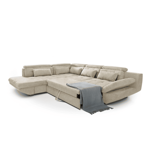 Sofá de canto com cama ETERNITY esquerda 5 lugares bege Sofá de canto com cama ETERNITY esquerda 5 lugares bege