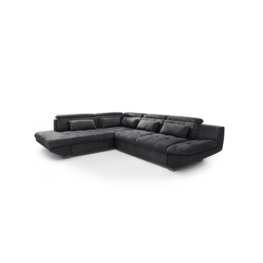 Sofá de canto com cama ETERNITY esquerda 5 lugares antracite