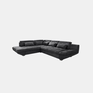 Sofá de canto com cama ETERNITY esquerda 5 lugares antracite