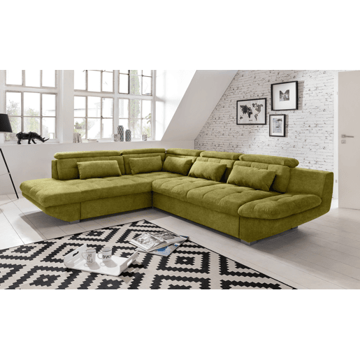 Sofá de canto com cama ETERNITY esquerda 5 lugares verde Sofá de canto com cama ETERNITY esquerda 5 lugares verde