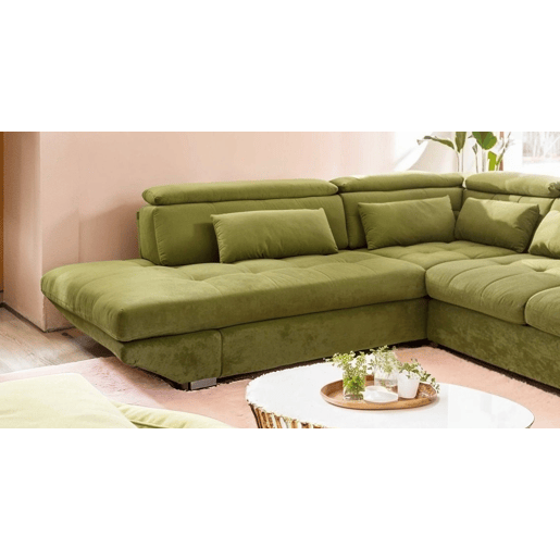 Sofá de canto com cama ETERNITY esquerda 5 lugares verde Sofá de canto com cama ETERNITY esquerda 5 lugares verde