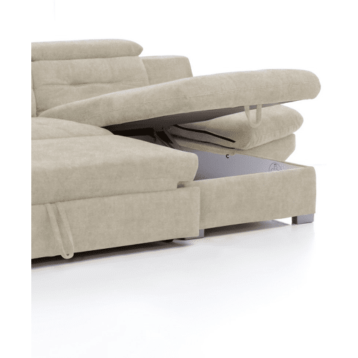 Chaise longue conversível em cama ETERNITY dereita 5 lugares bege