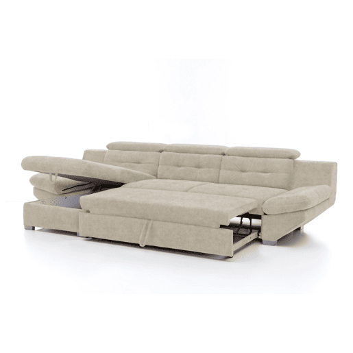 Chaise longue cama ETERNITY esquerda 5 lugares bege