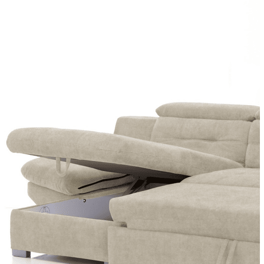 Chaise longue cama ETERNITY esquerda 5 lugares bege