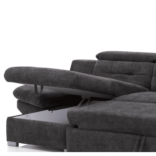 Chaise longue cama ETERNITY esquerda 5 lugares antracite