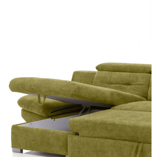 Chaise longue cama ETERNITY esquerda 5 lugares verde