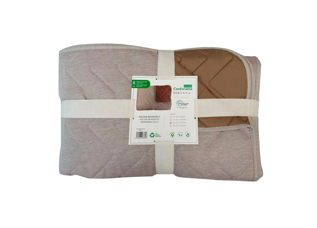 Colcha reversible SIONE arena para cama desde 150cm a 160cm