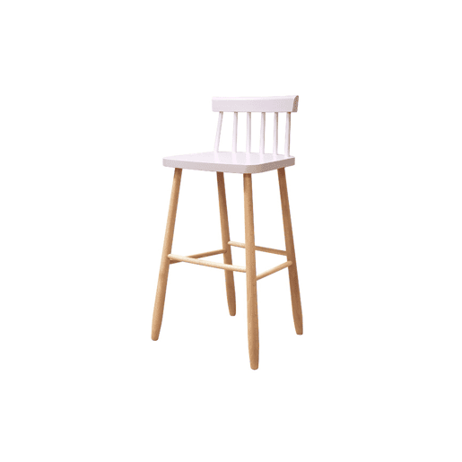 Banco alto WOODEN ITZIAR fixo branco
