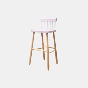 Banco alto WOODEN ITZIAR fixo branco