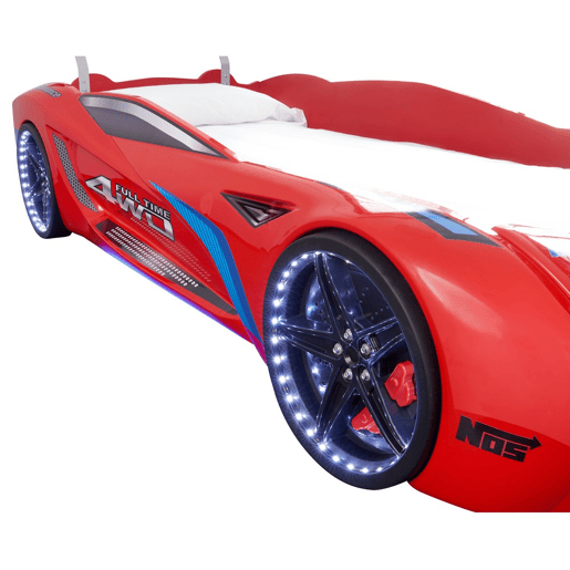 Cama carro LE MANS 90x190cm com luzes led