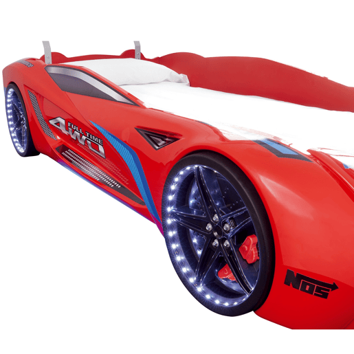 Cama carro LE MANS 90x190cm com luzes led