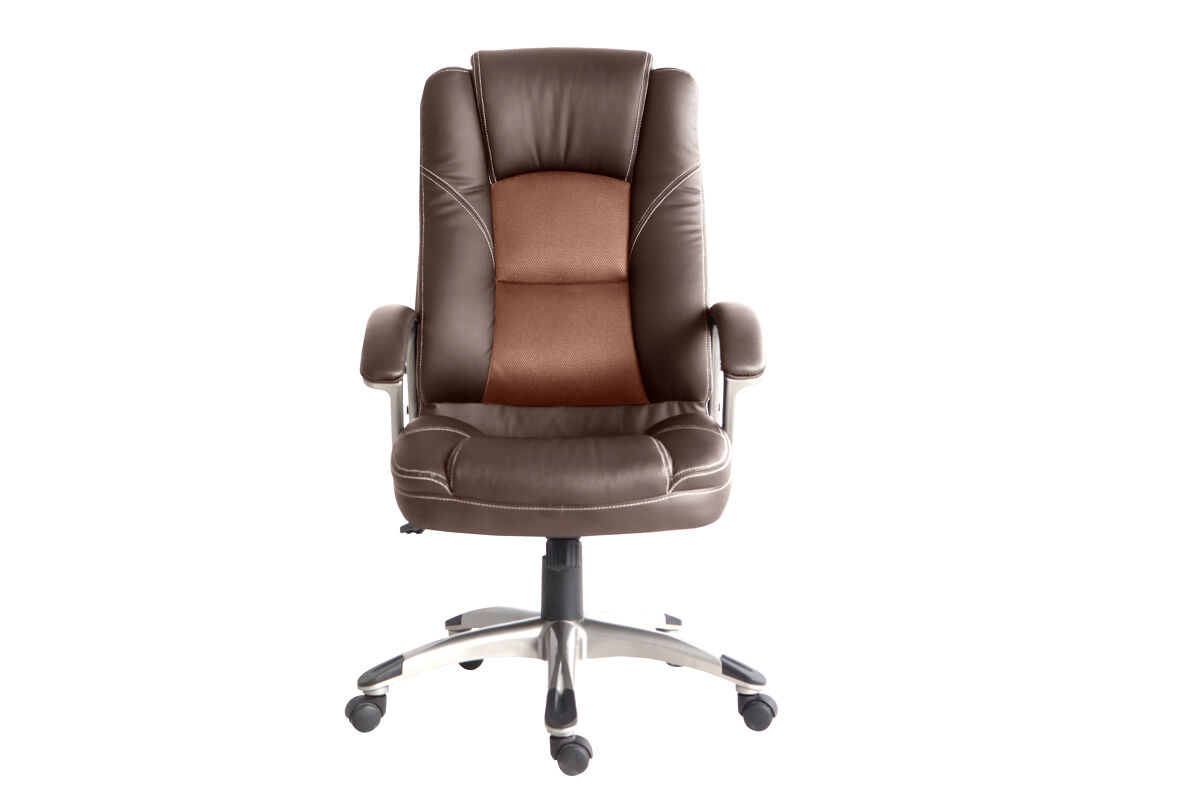 Silla de escritorio de piel sintética steph marrón