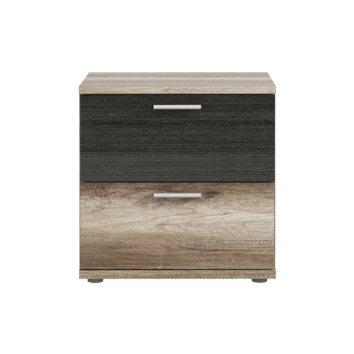 Mesa de cabeceira 2 gavetas SKIVE carvalho
