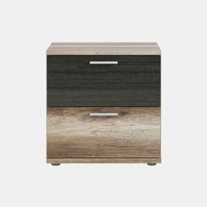 Mesa de cabeceira 2 gavetas SKIVE carvalho