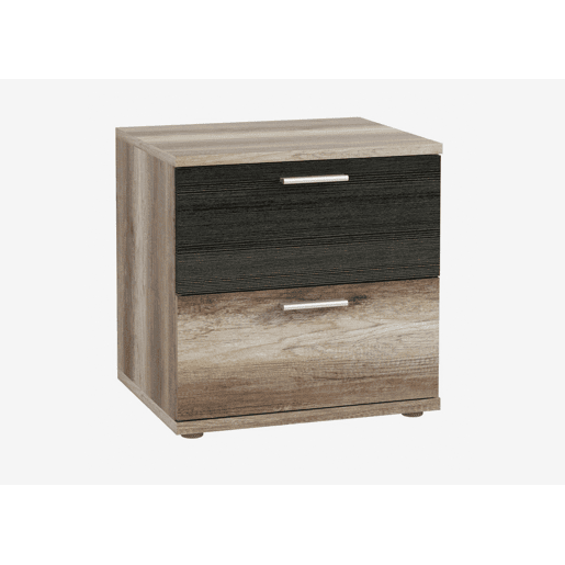 Mesa de cabeceira 2 gavetas SKIVE carvalho