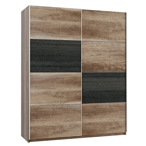 Roupeiro SKIVE portas deslizantes 170x209cm preto