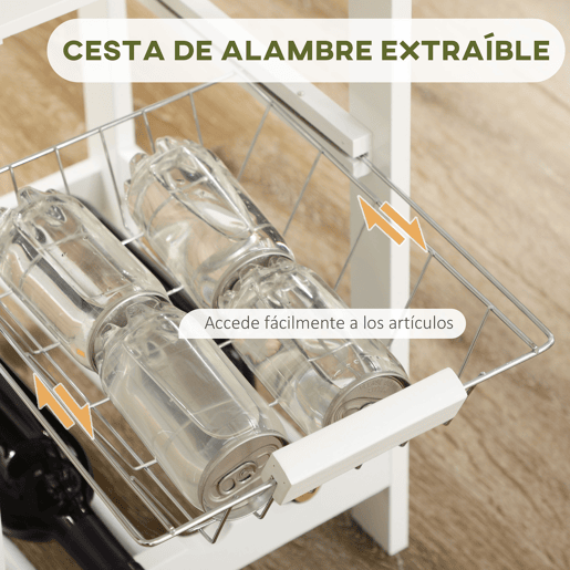 HOMCOM Conjunto de Mesa de Bar com 1 Gaveta 2 Prateleiras Cesta Removível e Suporte para Garrafas Mobiliário Alto com Mesa 119x38,5x88,5cm e 2 Bancos 29x29x55cm para Sala de Jantar Cozinha Branco