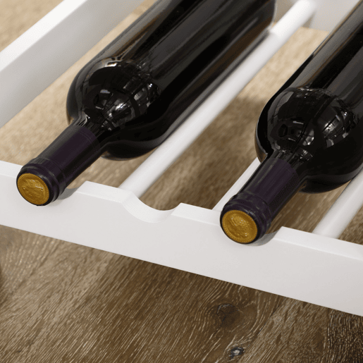 HOMCOM Conjunto de Mesa de Bar com 1 Gaveta 2 Prateleiras Cesta Removível e Suporte para Garrafas Mobiliário Alto com Mesa 119x38,5x88,5cm e 2 Bancos 29x29x55cm para Sala de Jantar Cozinha Branco