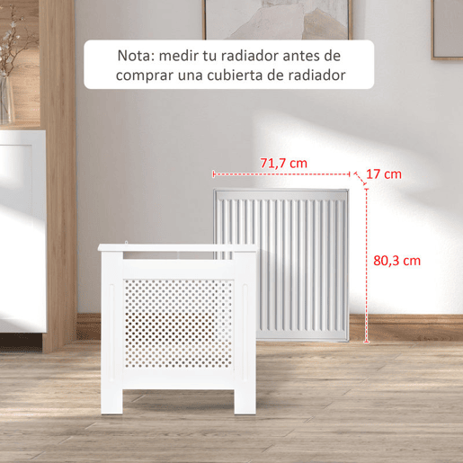 HOMCOM Cobertura de Radiador de MDF Cobertura para Radiador com Prateleira Estilo Moderno 78x19x82 cm Branco