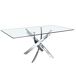 ANGEL CERDA Mesa comedor rectangular cristal templado y acero cromado 160x95 ANGEL CERDA Mesa comedor rectangular cristal templado y acero cromado 160x95 Transparente