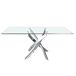 ANGEL CERDA Mesa comedor rectangular cristal templado y acero cromado 160x95 ANGEL CERDA Mesa comedor rectangular cristal templado y acero cromado 160x95 Transparente
