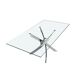 ANGEL CERDA Mesa comedor rectangular cristal templado y acero cromado 160x95 ANGEL CERDA Mesa comedor rectangular cristal templado y acero cromado 160x95 Transparente