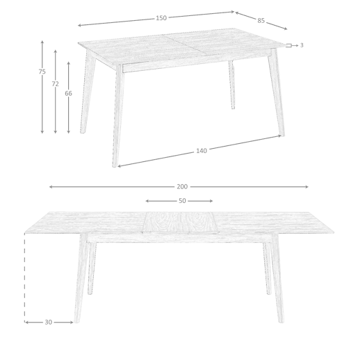 ANGEL CERDA Mesa de jantar extensÃvel retangular nogueira ANGEL CERDA Mesa de jantar extensÃvel retangular nogueira