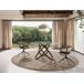 ANGEL CERDA Mesa comedor redonda cristal templado y nogal 140x140 ANGEL CERDA Mesa comedor redonda cristal templado y nogal 140x140 Nogal
