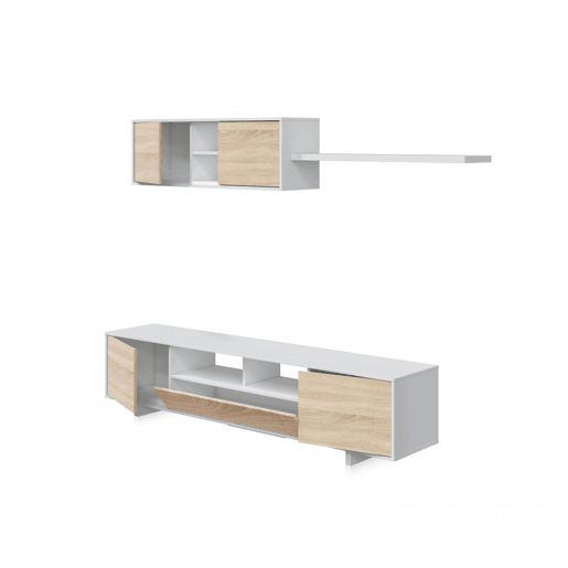 Mobiliário de sala de jantar Belus Branco brilhante - Carvalho canadiano 200104,8+95,2 x 4634,7 x 41  28,2  21 cm