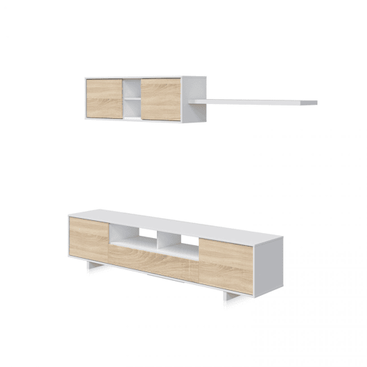Mobiliário de sala de jantar Belus Branco brilhante - Carvalho canadiano 200104,8+95,2 x 4634,7 x 41  28,2  21 cm