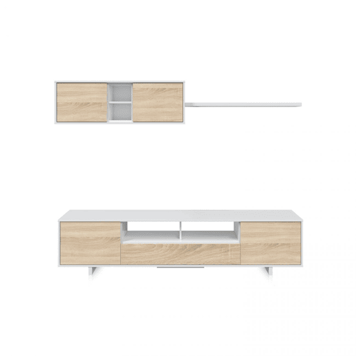 Mobiliário de sala de jantar Belus Branco brilhante - Carvalho canadiano 200104,8+95,2 x 4634,7 x 41  28,2  21 cm